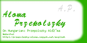 aloma przepolszky business card